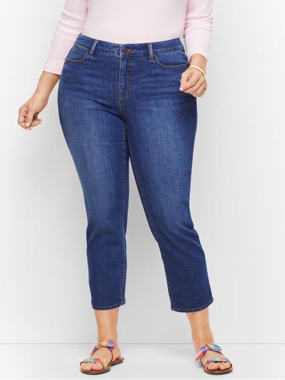 Talbots Straight Crop Curvy Blue Denim Jeans Women’s Size 10